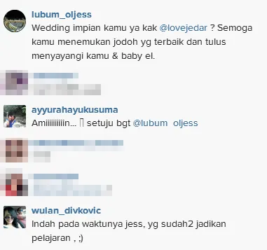 Komentar para followers Jedar/©instagram.com/lovejedar