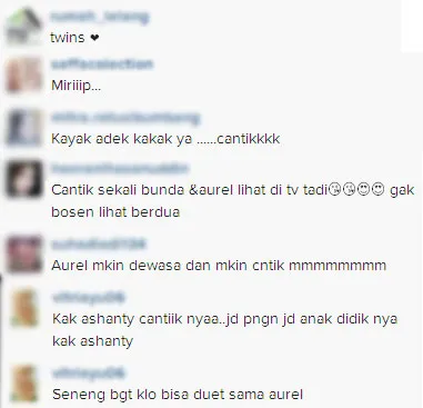 Netizen memuji penampilan Ashanty dan juga Aurel © Instgaram/Ashanty