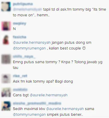 Netizen menanyakan hubungan Aurel dengan Tommy © Instagram/Aurel Hermansyah