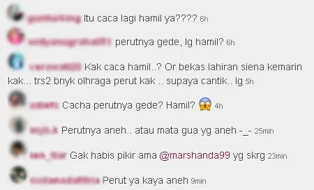 Netizen bertanya apakah Marshanda hamil © Instagram/Marshanda