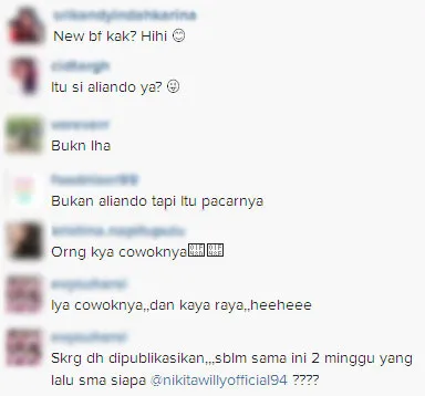 Netizen berkomentar potret kemesraan Nikita Willy dengan seorang pria © Instagram/Nikita Willy