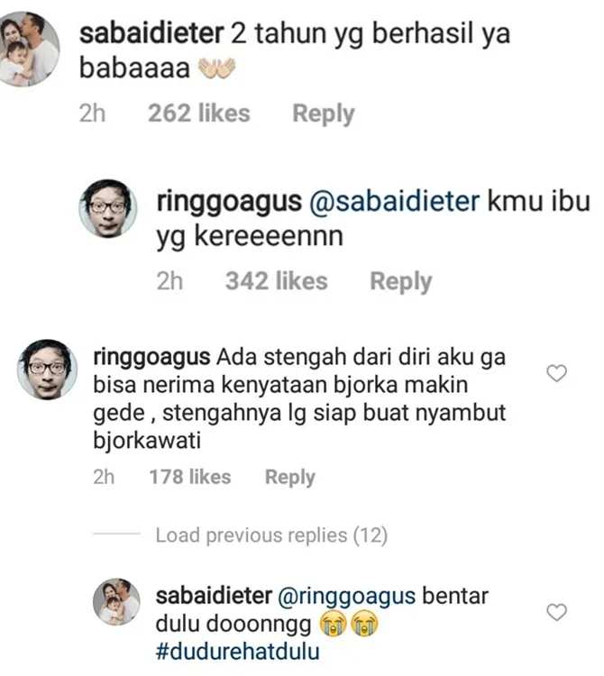Perang komen Sabai-Ringgo (credit: instagram.com)