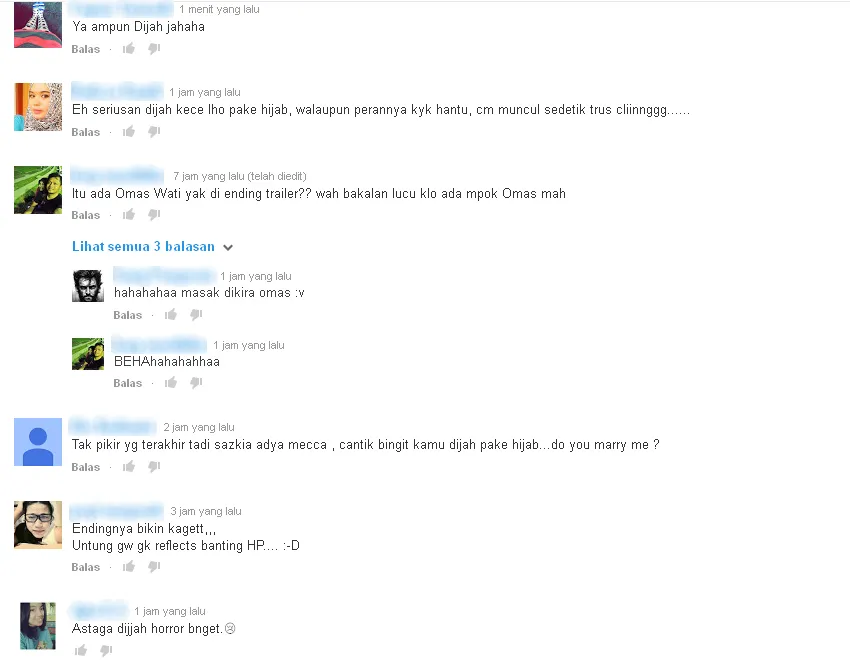 Komentar netizen tentang trailer film 'HIJAB' / © Youtube