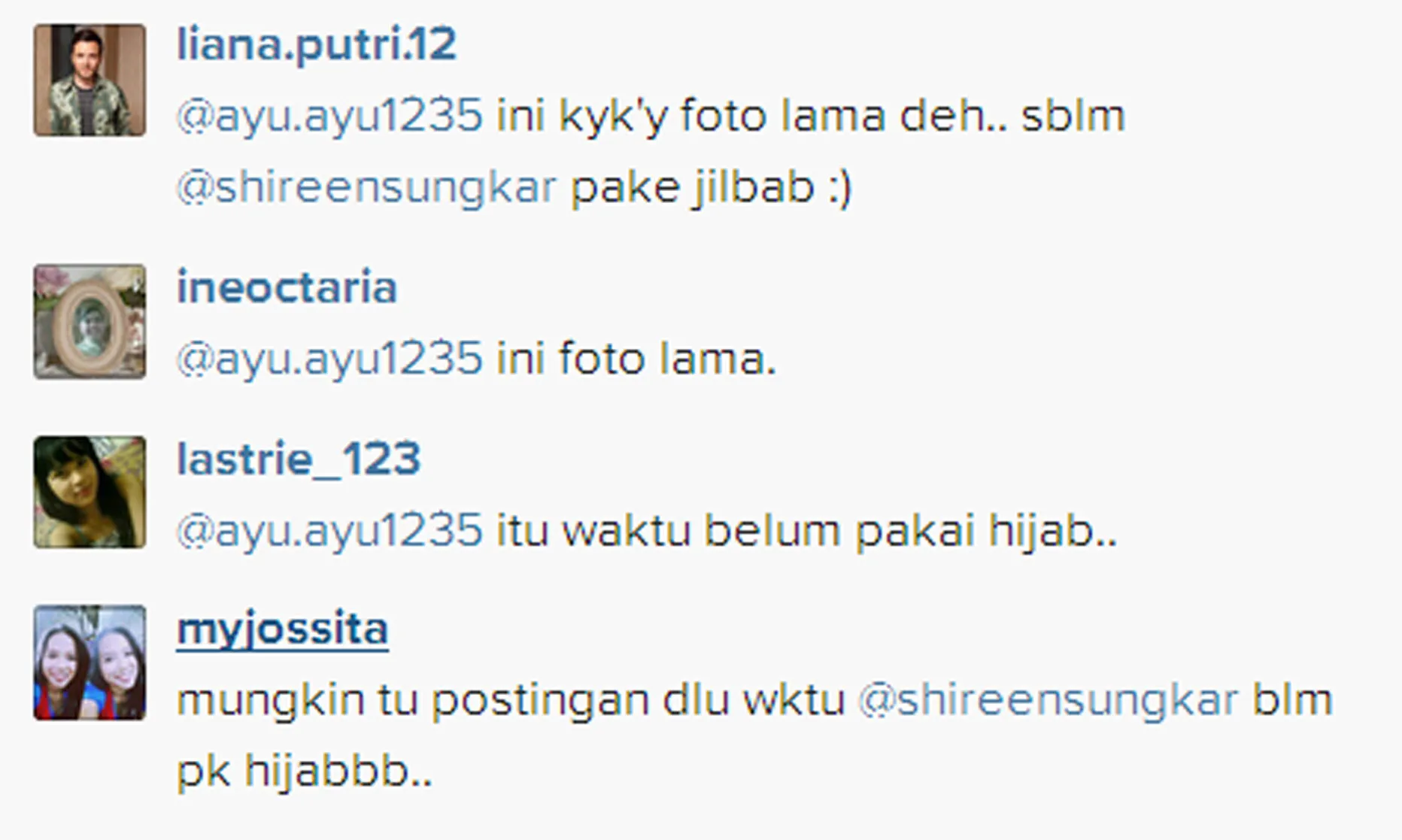 Beberapa komentar mempertanyakan kapan foto tersebut diambil. (Instagram)
