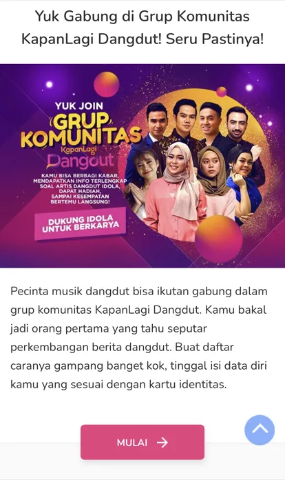 Form Pendaftaran Komunitas KapanLagi Dangdut (credit: KapanLagicom)