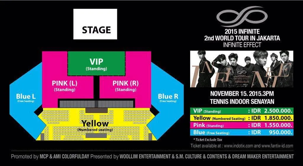 Seat plan konser Infinite di Jakarta. ©dok istimewa