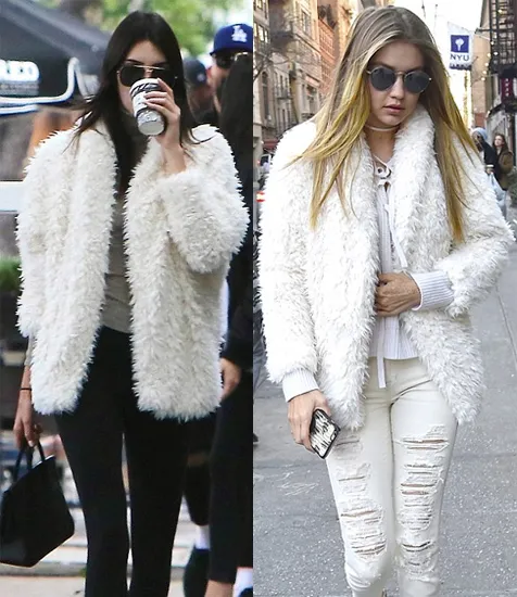 Fuzzy jacket semacam ini juga sempat dipakai Kendall dan Gigi © istimewa