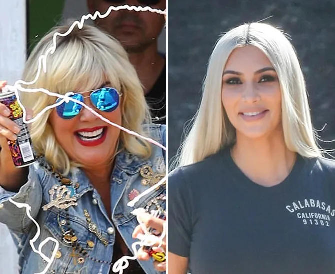 Sebelum Kris, Kim juga kerap bereksperimen dengan rambut blonde © dailymail.co.uk