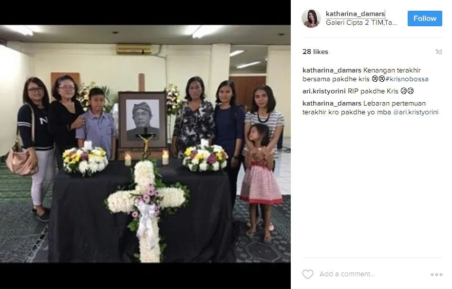 Selamat jalan Krisno, beristirahatlah dengan tenang © instagram.com/katharina_damars