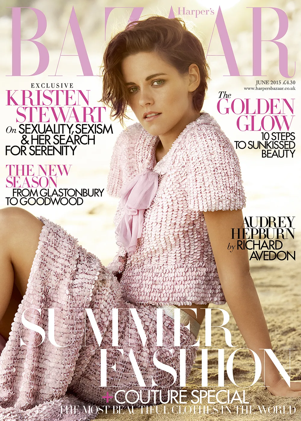 Kristen Stewart menghiasi cover majalah Harper's Bazaar Inggris © Harper's Bazaar