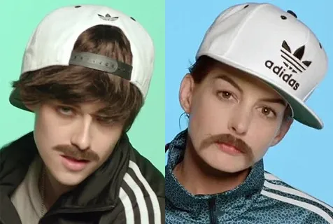 Jadi model video klip, Kristen dan Anne berakting sebagai seorang pria @ dailymail.co.uk