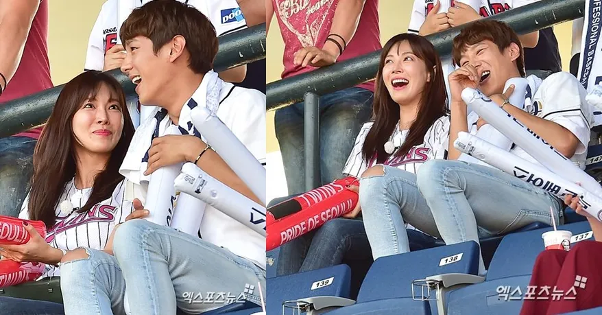 Syuting WGM, Kwak Si Yang dan Kim So Yeon nonton baseball. ©credit as tagged