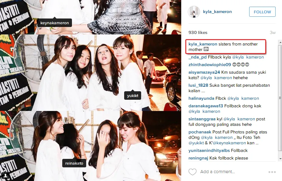 Kyla, Kameron, Yuki dan Reina adalah saudari tiri? © Instagram/kyla_kameron