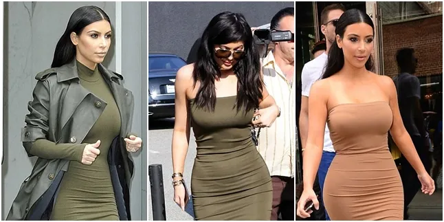 Kylie (tengah) contek abis gaya Kim K @dailymail