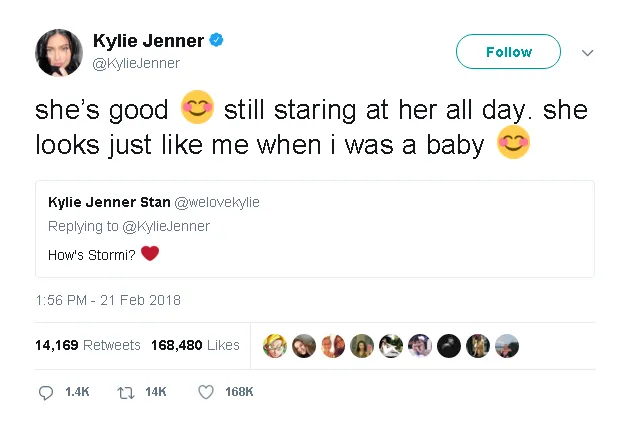 Kylie bilang Stormi sangat mirip dengan dirinya © twitter.com/kyliejenner