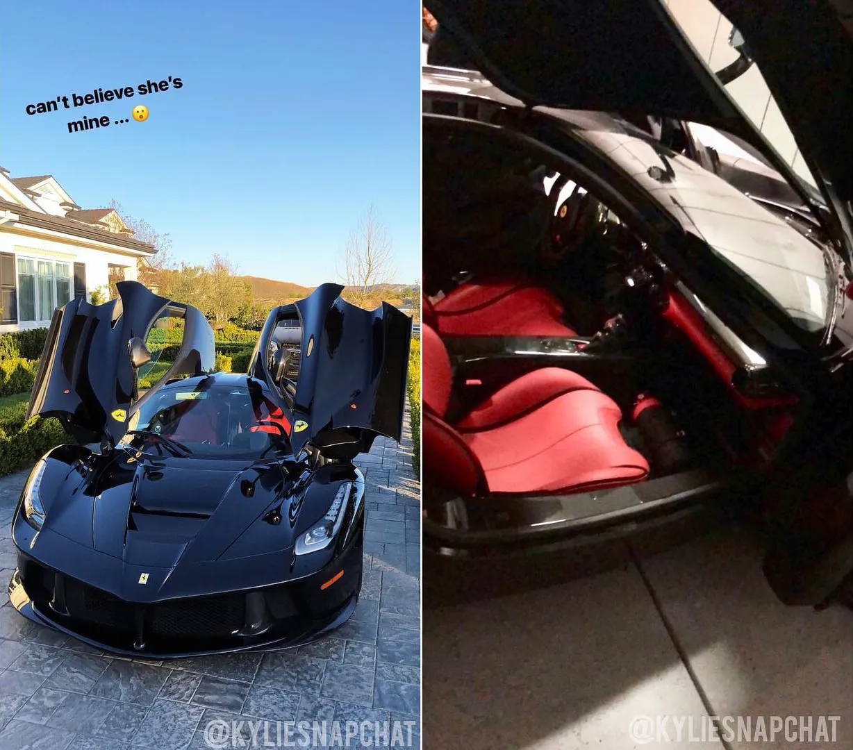 Ferrari mewah dari Travis untuk Kylie © Kylie's Snapchat