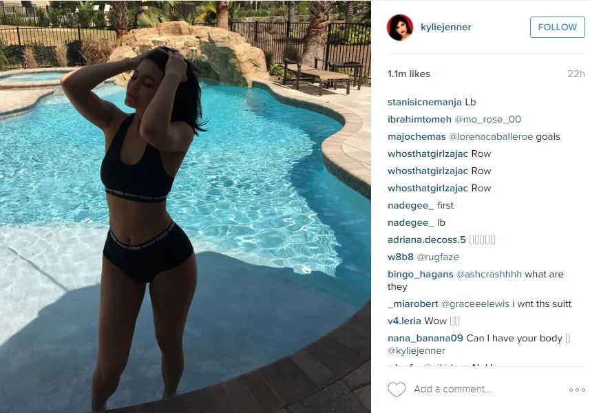 Kylie Jenner jadi brand ambassador Puma. ©instagram.com/kyliejenner