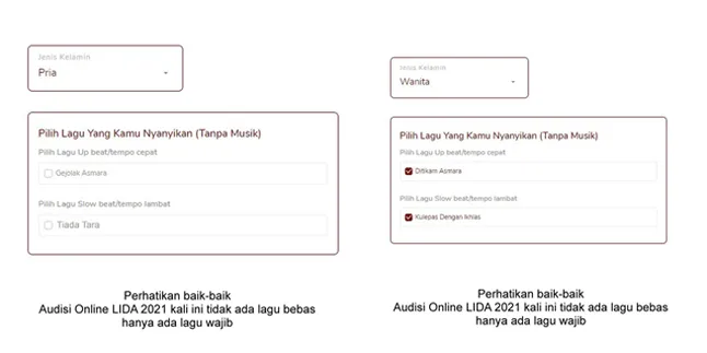 Lagu wajib Audisi Online LIDA 2021 ©KapanLagi.com