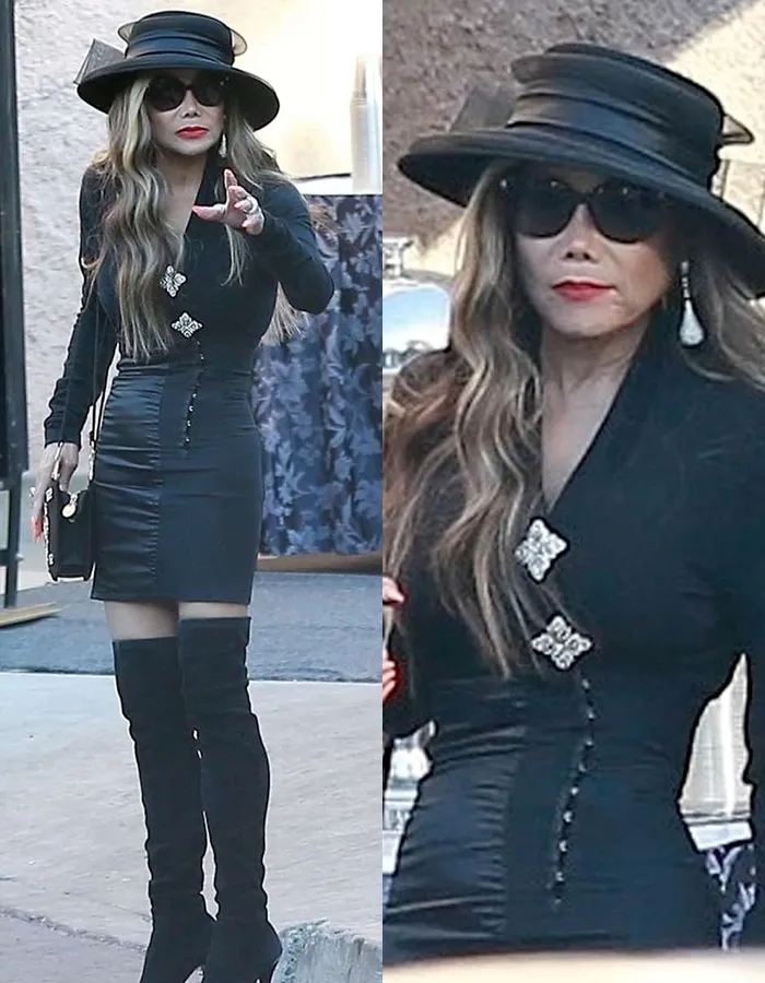 La Toya Jackson hadir memberi penghormatan terakhirnya. (BACKGRID via dailymail)