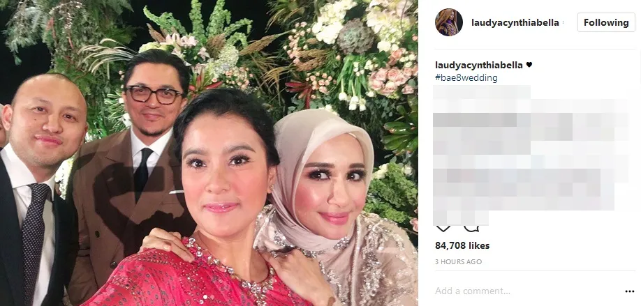 Laudya santai posting foto bareng mantan di resepsinya ©instagram/laudyacynthiabella