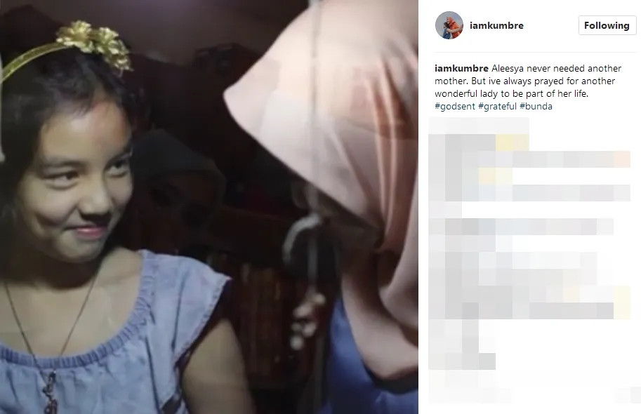 Emran tak ingin menggantikan posisi ibu kandung di hati Aleesya ©instagram/iamkumbre