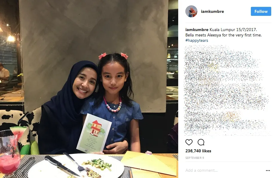 Emran sempat unggah potret momen pertama kali Bella dan Aleesya bertemu. /©instagram.com/iamkumbre