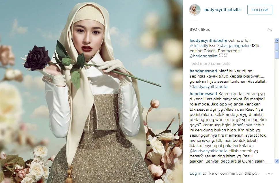 Laudya Bella terlihat seperti biarawati? / © Instagram
