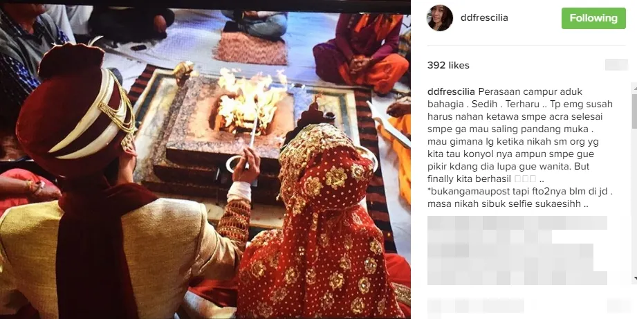 Lavanya Bhardwaj dan Dede nikah dalam adat Hindu ©instagram/ddfriscilia