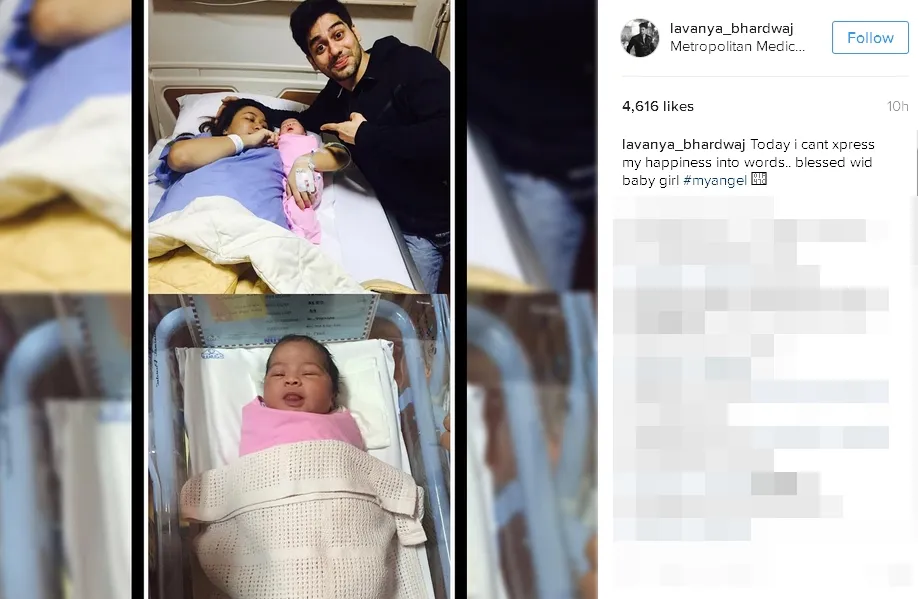 Anak Lavanya sudah lahir, Jumat (14/10) di Jakarta ©instagram/lavanya_bhardwaj