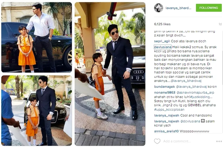 Di lokasi syuting, Lavanya Bhardwaj ternyata super menyenangkan. @instagram/lavanya_bhardwaj