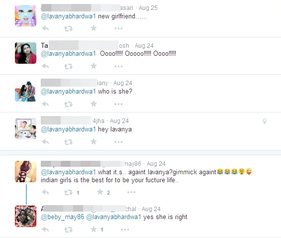Banyak fans yang penasaran dengan sosok perempuan ini. ©twitter/lavanyabhardwa1