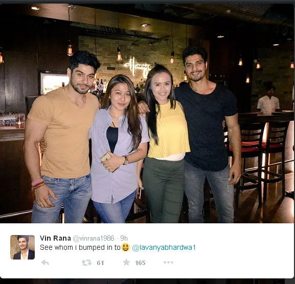 Lavanya dan Vin Rana tak sengaja ketemu saat sedang asyik kencan bareng pacar © Twitter.com/vinrana1986