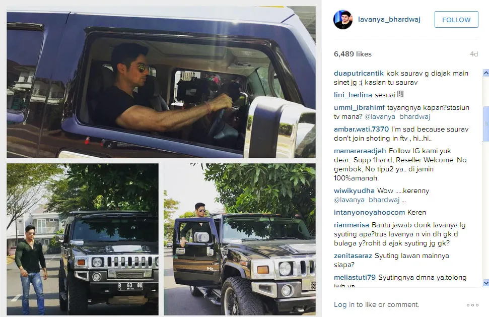 Ini dia pose gagah Lavanya saat syuting FTV terbaru, namun fans menyayangkan tak ada Saurav di dalamnya @instagram.com/lavanya_bhardwaj