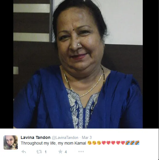 Kamal Tandon, ibunda Lavina, cantik ya? @twitter/lavinatandon