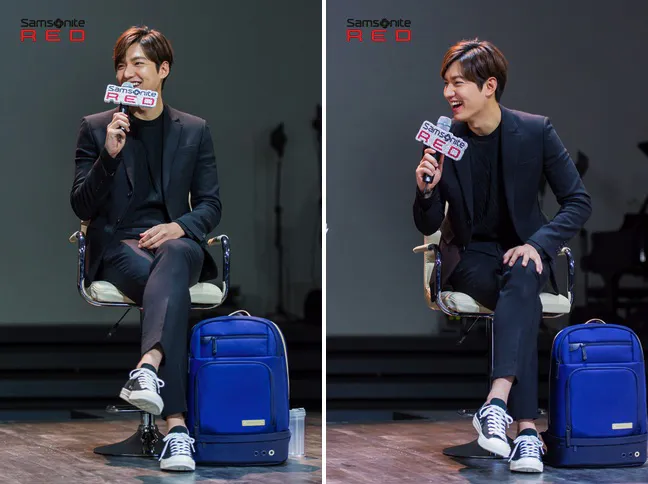 Lee Min Ho saat menghadiri event fan meeting Samsonite. @dramafever.com