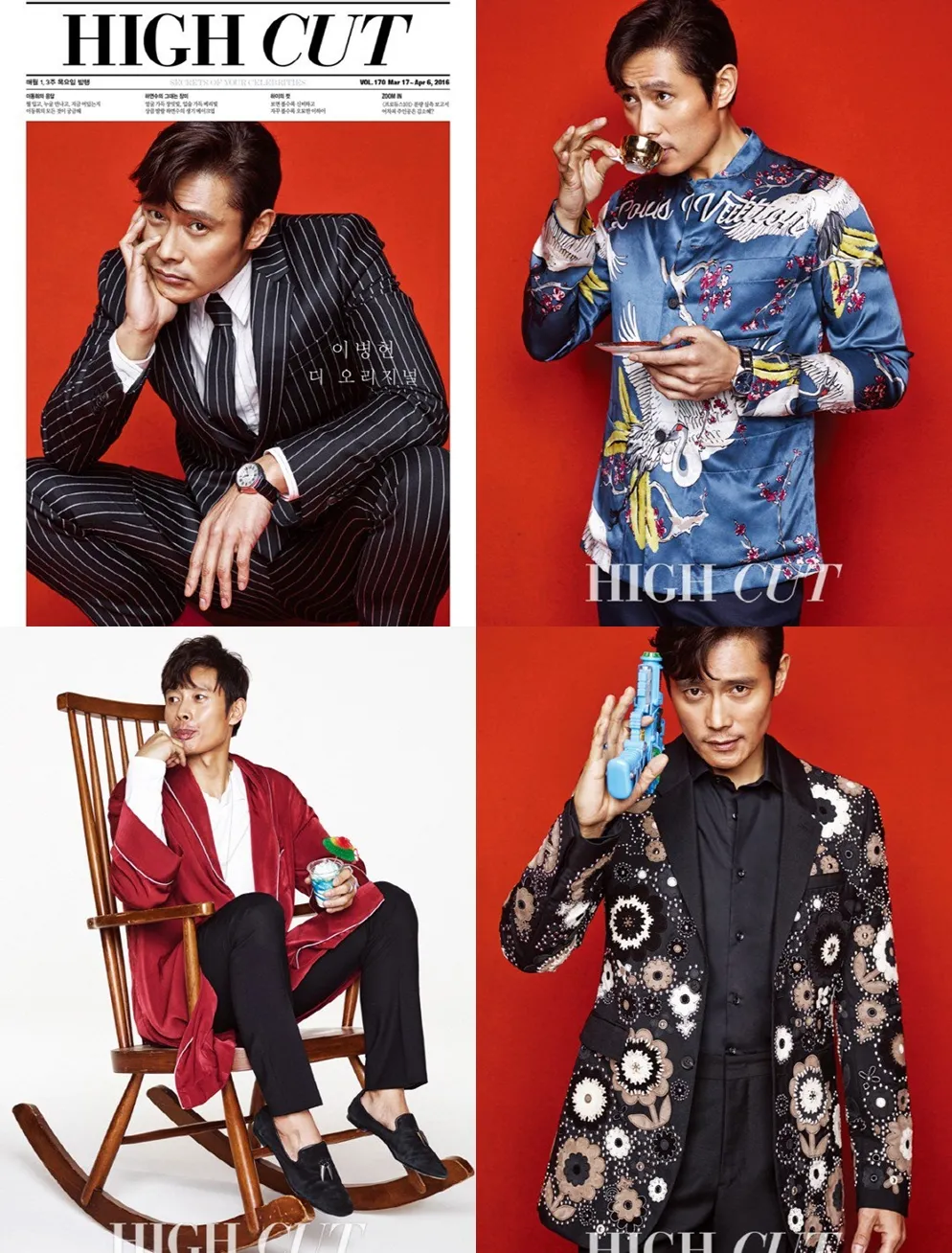 Lee Byung Hun berpose untuk majalah High Cut edisi terbaru. © High Cut