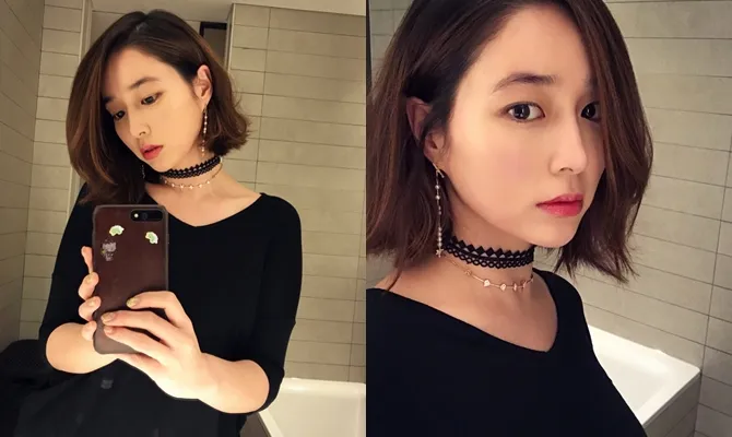 Lee Min Jung memposting selfie cantiknya. © Instagram.com/216jung