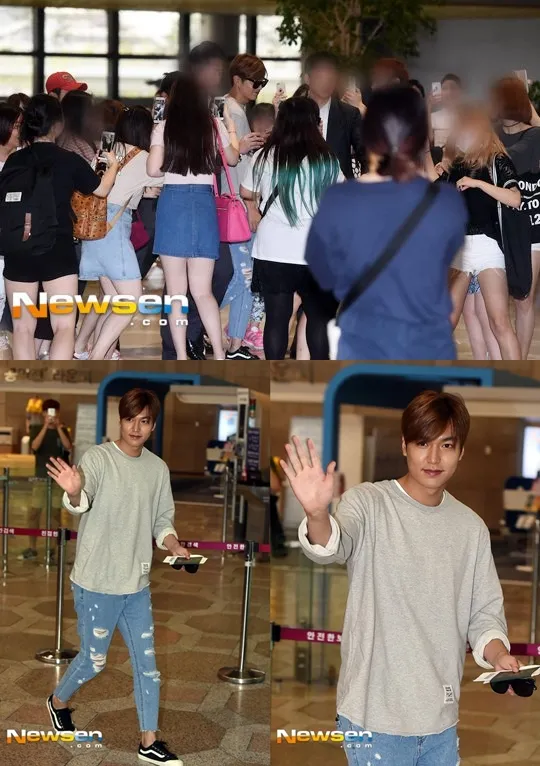 Lee Min Ho menyapa para fans dengan ramah. ©newsen.com