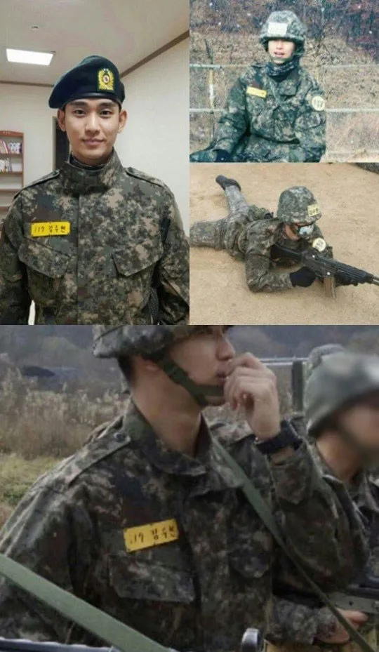 Kim Soo Hyun saat jalani wajib militer. © allkpop.com