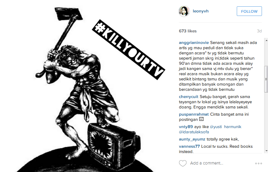Sindiran keras Leony untuk kasus Zaskia dan program TV Tanah Air saat ini © Instagram/leonyvh