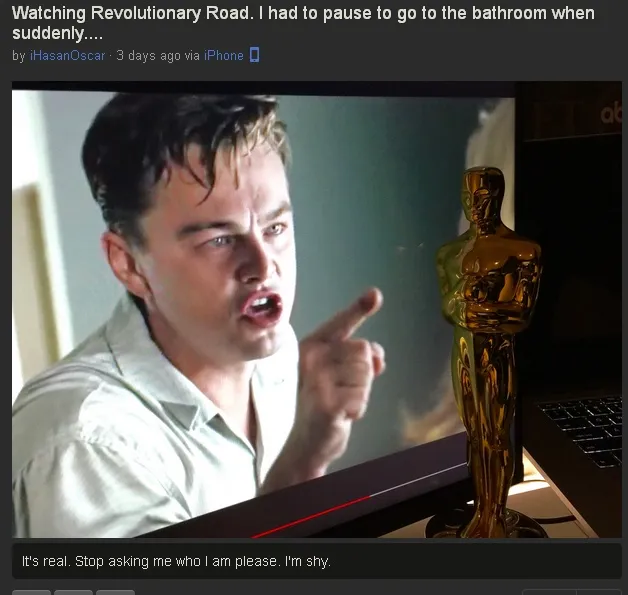 Tak cukup sekali, dia menyindir Leonardo lagi beberapa lalu © imgur.com/user/iHasaNOscar