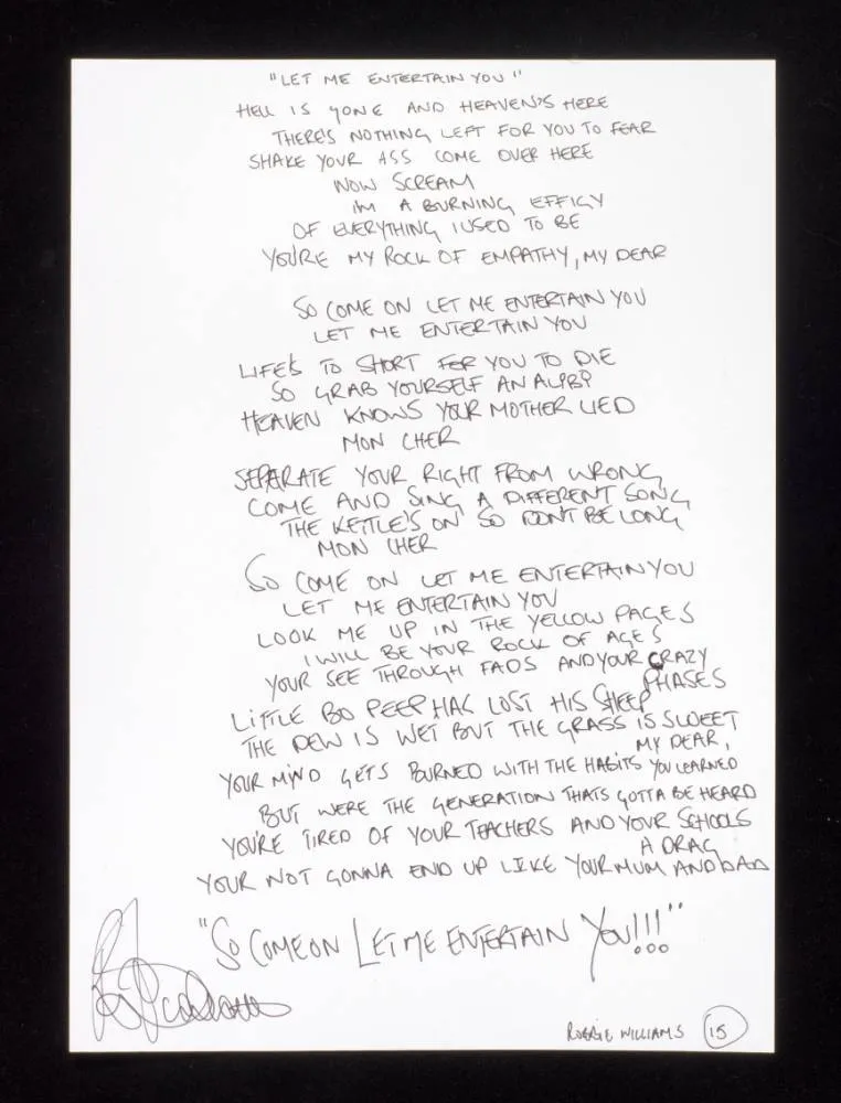 Ditulis tangan dan dibingkai, lirik ini berharga 8 juta rupiah! ©metro.co.uk