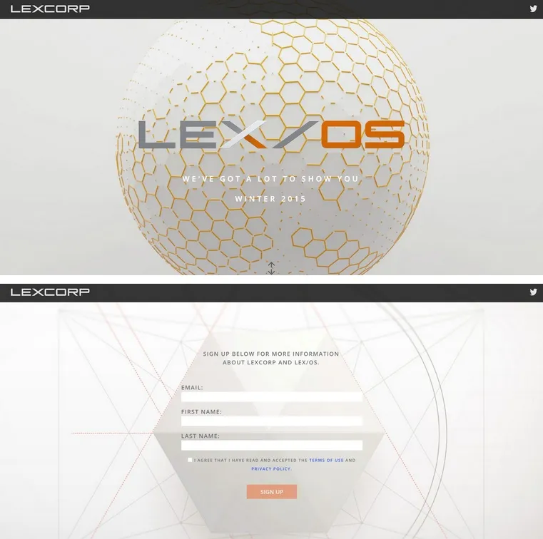 Inilah penampakan situs LexCorp. Fans bisa mendaftar di sini © lexcorp.io
