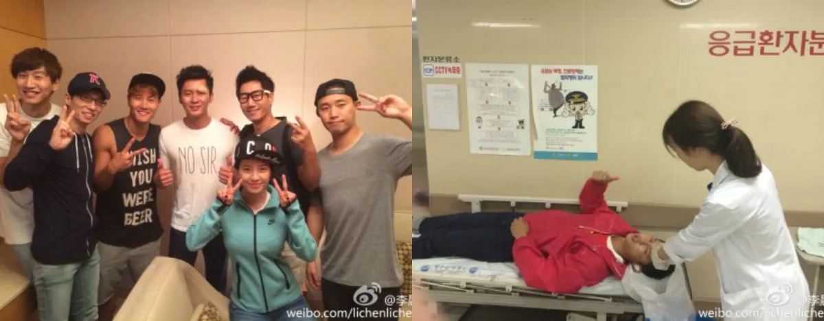 Li Chen menerima 22 jahitan di kepala saat berebut nametag dengan Kim Jong Kook. @koreaboo.com