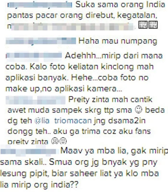 Ini dia komentar pedas dari netizen untuk Lia Trio Macan © Instagram.com/lia_triomacan