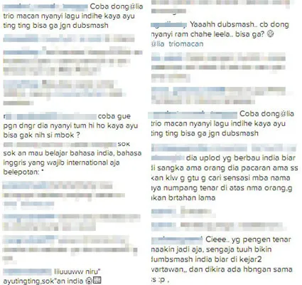 Netizen menantang Lia Trio Macan untuk nyanyi India live © Instagram.com/lia_triomacan
