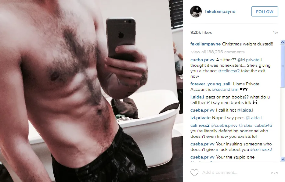 Perut Six-pack Liam Payne © Instagram fakeliampayne