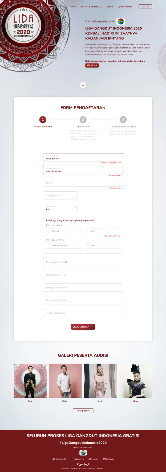 Step 1 audisi online LIDA 2020. (credit: Kapanlagi.com)
