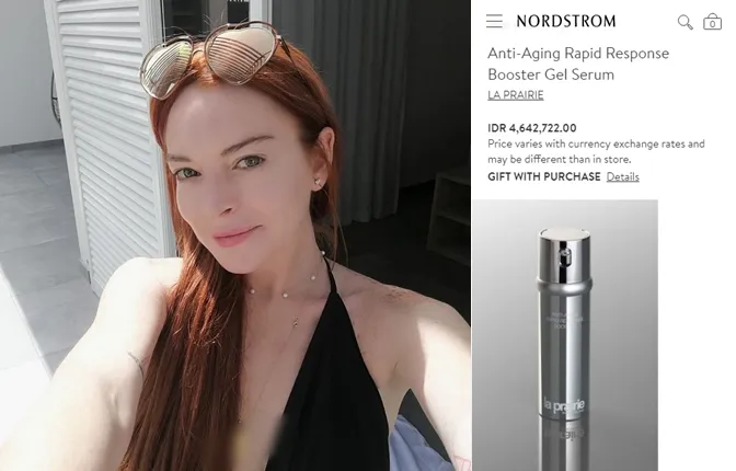 Lindsay Lohan juga punya rahasia awet muda dengan perawatan mewahnya. (credit: istimewa)