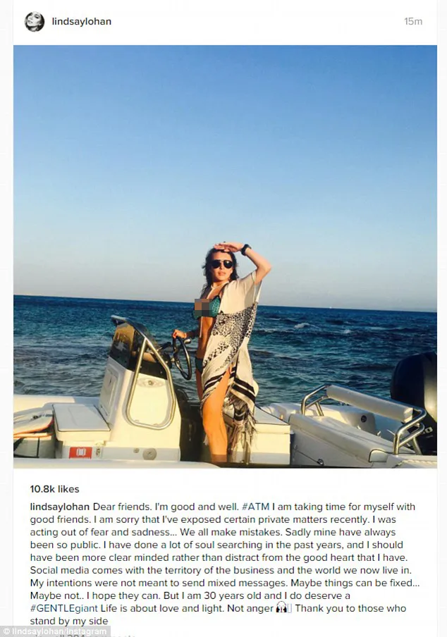 Be strong Lindsay! © instagram.com/lindsaylohan